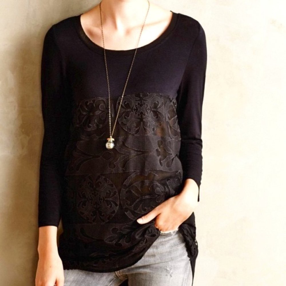 Anthropologie Unconventional‎ Lace Top Whimsigoth Boho Tunic Capricco Meadow Rue